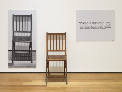 One and Three Chairs, Joseph Kosuth, 1965, Nova Iorque, Museum of Modern Art (MoMA).
